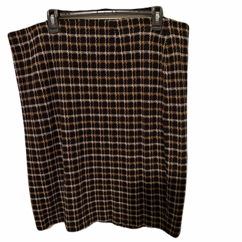 J. Jill Black and Tan Checkered Pencil Skirt